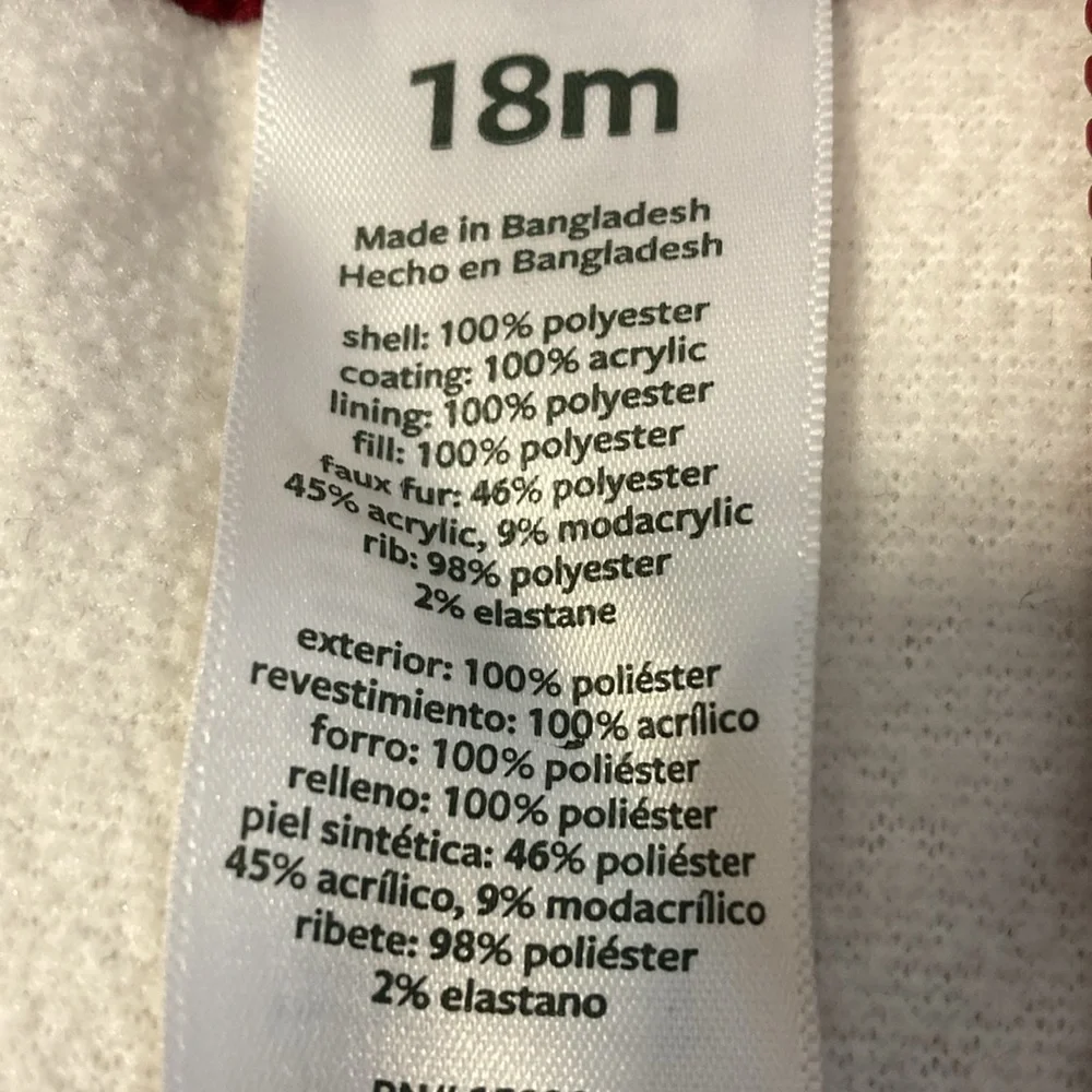 Carters 18M burgundy coat